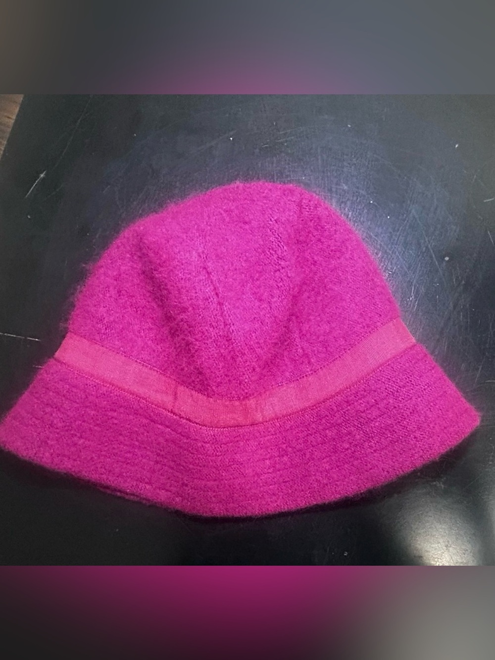 Gap Fuchsia Pink Rabbit Fur Kango Hat